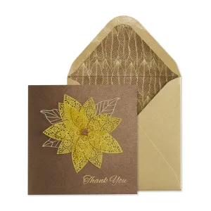 Laser Floral Thank You Card