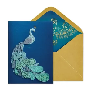 Peacock Laser Birthday Card