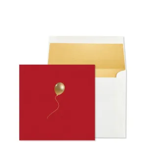 Red With Balloon Birthday Card