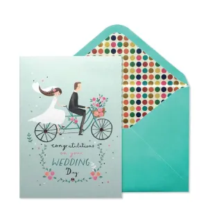 Tandem Bicycle Wedding Card