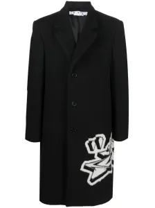 OFF-WHITE - Single Breasted Coat With Logo Inlay #959929
