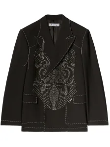 OFF-WHITE - Wool Blend Double-breasted Blazer Jacket #1124408