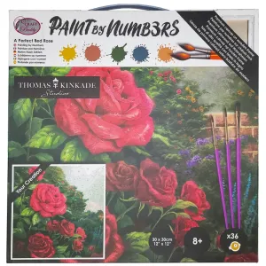 Kinkade Red Rose Paint by Number Kit