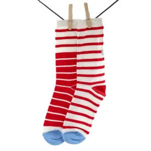OYBO, Mariniere Unisex Socks, red-white Größe 39-41