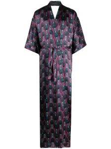 OZWALD BOATENG - Printed Silk Kimono Dress