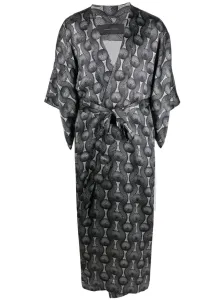 OZWALD BOATENG - Printed Silk Long Kimono #1136729