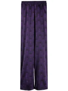 OZWALD BOATENG - Elastic Waist Printed Silk Trousers