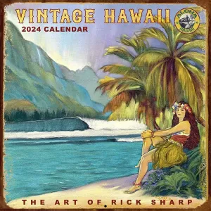 Vintage Hawaii Rick Sharp 2024 Wall Calendar