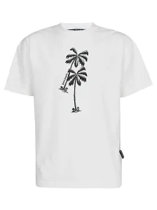 White T-shirts Palm Angels x Tessabit