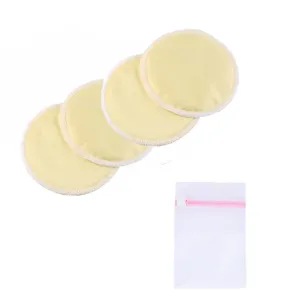 4-pack Reusable Nursing Breast Pads Super Absorbent Breathable Nipplecovers Breastfeeding Nipple Pad with Mesh Bag #211769
