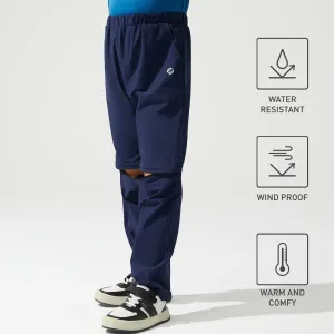 Activewear Kid Boy Solid Color Zipper Design Removable Elasticized Pants #831443
