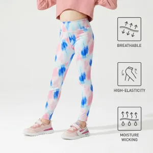 Activewear Kid Girl Tie Dyed Breathable Leggings #831552