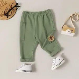 Baby Boy Embroidery Patch Pocket Casual Pants #1051061
