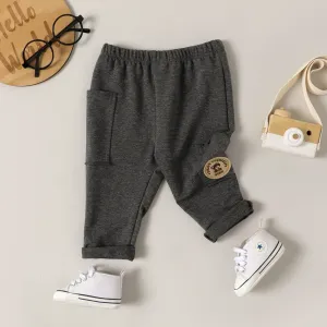 Baby Boy Embroidery Patch Pocket Casual Pants #1051067