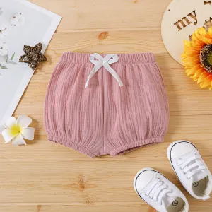 Baby Boy/Girl 100% Cotton Crepe Bow Detail Solid Shorts #825443
