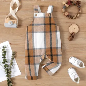Baby Boy/Girl Button Front Plaid Overalls #208755