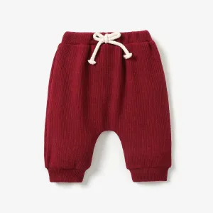 Baby Boy/Girl Casual Solid Color Loose Fit Pants #1063442
