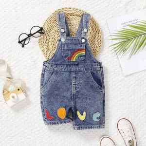Baby Boy/Girl Rainbow Pattern Pockets Buttons Strappy Overalls #1041363