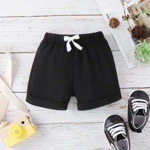 Baby Boy/Girl Solid Elasticized Waist Shorts #777006