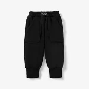 Baby Boy/Girl Solid Fleece-lining Casual Pants