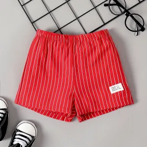 Baby Boy Letter Patched Stripe Shorts #1041349