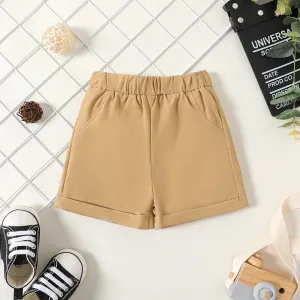 Baby Boy Solid Elasticized Waist Shorts #232900