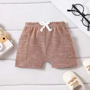 Baby Boy Solid Patch Pocket Shorts #1036413