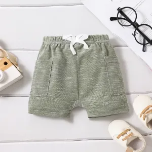 Baby Boy Solid Patch Pocket Shorts #1294938