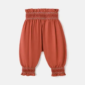 Baby Girl 100% Cotton Solid Bloomers Pants
