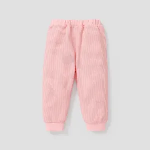 Baby Girl Casual Solid Color Wool textured Pant