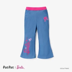 Barbie Girls Knitted Denim Letter Flare Pants Onesies #1210530