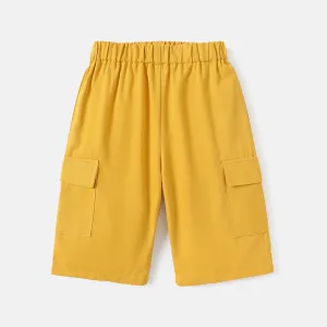 Kid Boy 100% Cotton Pocket Design Elasticized Shorts #729885