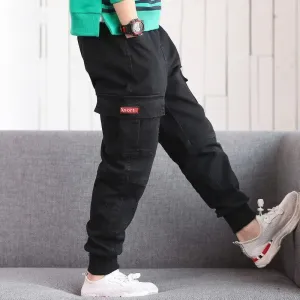 Kid Boy Casual Pocket Design Cotton Cargo Pants #203938