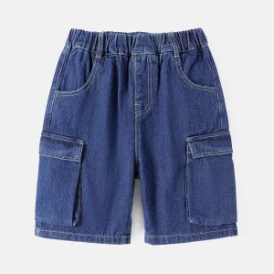 Kid Boy Pocket Design Cotton Denim Shorts #233825