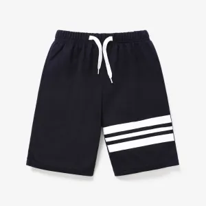 Kid Boy Stripe Print Elasticized Shorts #1039719