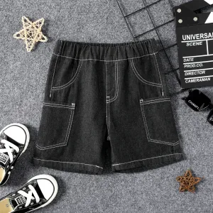 Toddler Boy Cotton Pocket Design Denim Shorts #718165