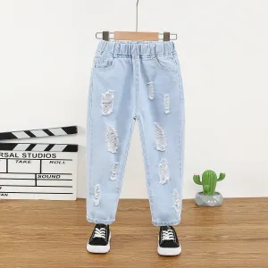 Toddler Boy Ripped Blue Jeans #1048996