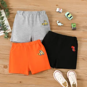Toddler Boy Vehicle Embroidered Shorts #1046652