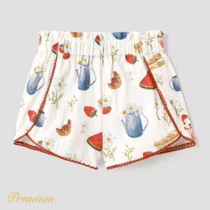 Toddler Girl 100% Cotton Allover Print Shorts #865463