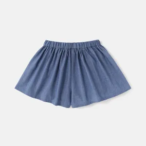 Toddler Girl Elasticized Waist Solid Shorts