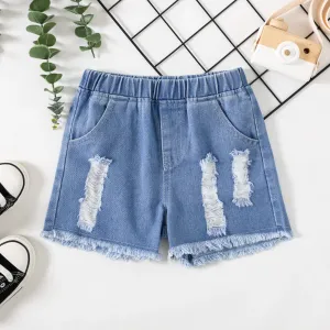 Toddler Girl Raw Hem Ripped Denim Shorts #1047226