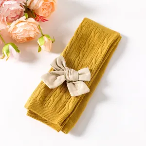 Toddler Girl Sweet Bowknot Design Knit Cotton Leggings #984581