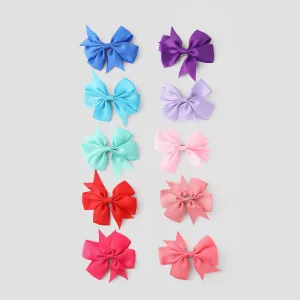 10-pack Bow Decor Solid Hair Clip #1039079