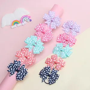 10-pack Ribbed Fishtail Bow Hair Ties Hair Accessories Set for Girls #768390