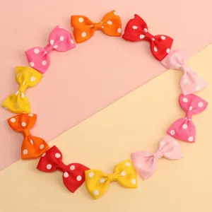 10-pack Ribbed Polka Dots Bow Hair Clips Hair Accessories for Girls #198693