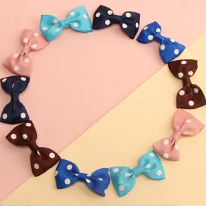 10-pack Ribbed Polka Dots Bow Hair Clips Hair Accessories for Girls #198694