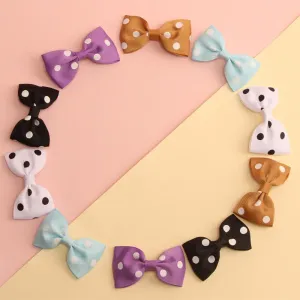 10-pack Ribbed Polka Dots Bow Hair Clips Hair Accessories for Girls #198695