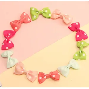 10-pack Ribbed Polka Dots Bow Hair Clips Hair Accessories for Girls #198696