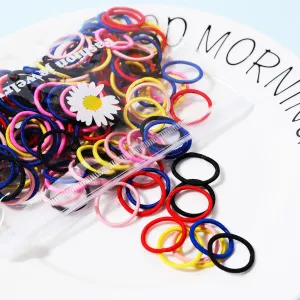 100-pack Multicolor High Flexibility Small Size Hair Ties for Girls #199813