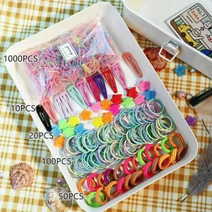 1180-pack Multi-Style Hair Ties and Hair Clips Hair Accessory Sets for Girls #198390